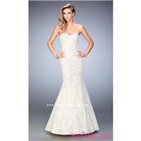 Long Lace Mermaid Style Strapless Prom Dress by La Femme - Discount Evening Dresses |Shop Designers