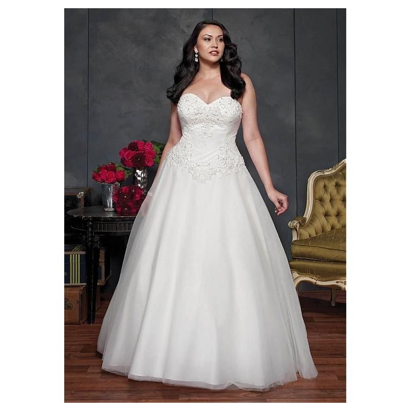 My Stuff, Elegant Tulle Sweetheart Neckline Natural Waistline Ball Gown Plus Size Wedding Dress With
