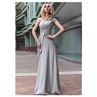 In Stock Brilliant Stretch Velvet Empire Silhouette One Shoulder Neckline Prom Dress - overpinks.com