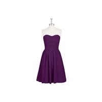 Grape Azazie Kaiya - Knee Length Chiffon Back Zip Sweetheart Dress - Charming Bridesmaids Store