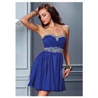Alluring Chiffon Sweetheart Neckline A-line Homecoming Dresses with Beadings & Rhinestones - overpin