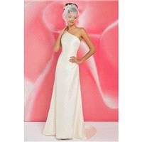 Simple A-line One Shoulder Ruching Sweep/Brush Train Satin Wedding Dresses - Dressesular.com