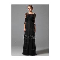 A-Line/Princess Scoop Neck Floor-Length Chiffon Tulle Evening Dress With Appliques Lace - Beautiful