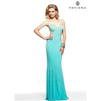 Faviana S7534 Jersey Lace Detail Gown - 2017 Spring Trends Dresses|Beaded Evening Dresses|Prom Dress