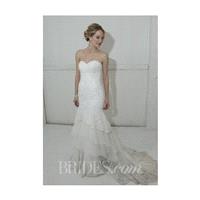 David's Bridal - Fall 2013 - Strapless Lace Mermaid Wedding Dress with Ruffled Tulle Skirt - Stunnin