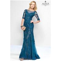 Alyce Black Label 5811 Peacock,Wine Dress - The Unique Prom Store