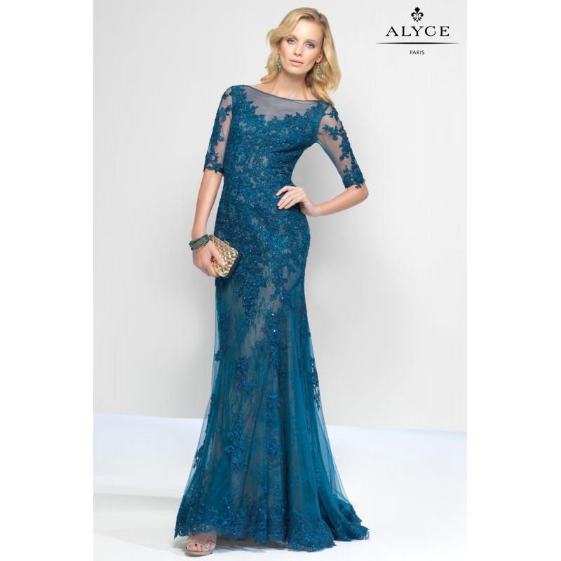 My Stuff, Alyce Black Label 5811 Peacock,Wine Dress - The Unique Prom Store