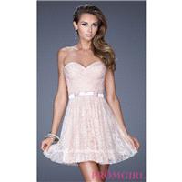 Short Lace Sweetheart Dress by La Femme 20531 - Brand Prom Dresses|Beaded Evening Dresses|Unique Dre