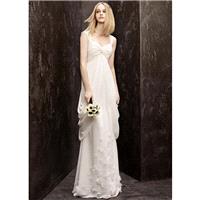 2013 Crinkle Chiffon Column Gown With Sheer Straps Vera Wang Wedding Dresses Vw351139 - Cheap Discou