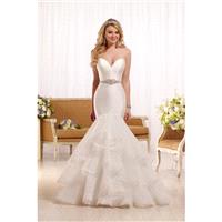 Style D2027 by Essense of Australia - Semi-Cathedral Tulle Sweetheart Floor length Fit-n-flare Sleev