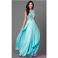 Aqua Open Back Long Sleeveless Dave and Johnny Dress - Discount Evening Dresses |Shop Designers Prom