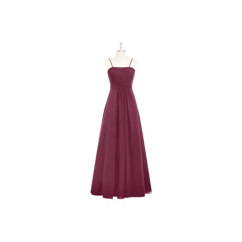 My Stuff, Mulberry Azazie Imogene - Floor Length Back Zip Chiffon Straight Dress - Charming Bridesma