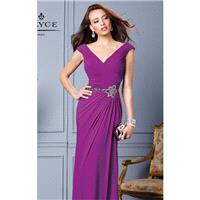 Magenta Surplice Nech Ruched Gown by Alyce Jean De Lys - Color Your Classy Wardrobe