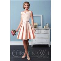 Christina Wu Style 22757 by Celebration by Christina Wu - Satin Short High A-Line Eternity Bride - B