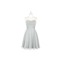 Silver Azazie Aryana - Sweetheart Knee Length Chiffon Back Zip Dress - Charming Bridesmaids Store