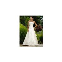 Elegant A-Line/Princess Strapless Chapel Train Satin Wedding Dress with Lace Beadwork In Canada Wedd