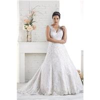 Style 1518 by Bonny - Unforgettable Collection - V-neck A-line LaceTulle Floor length Cathedral Dres