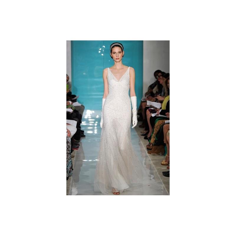 My Stuff, Reem Acra SS13 Dress 9 - Spring 2013 Reem Acra V-Neck Sheath Full Length Ivory - Nonmiss O