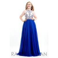Rachel Allan Plus Size Prom 7424 White/Fuchsia,White/Royal Dress - The Unique Prom Store