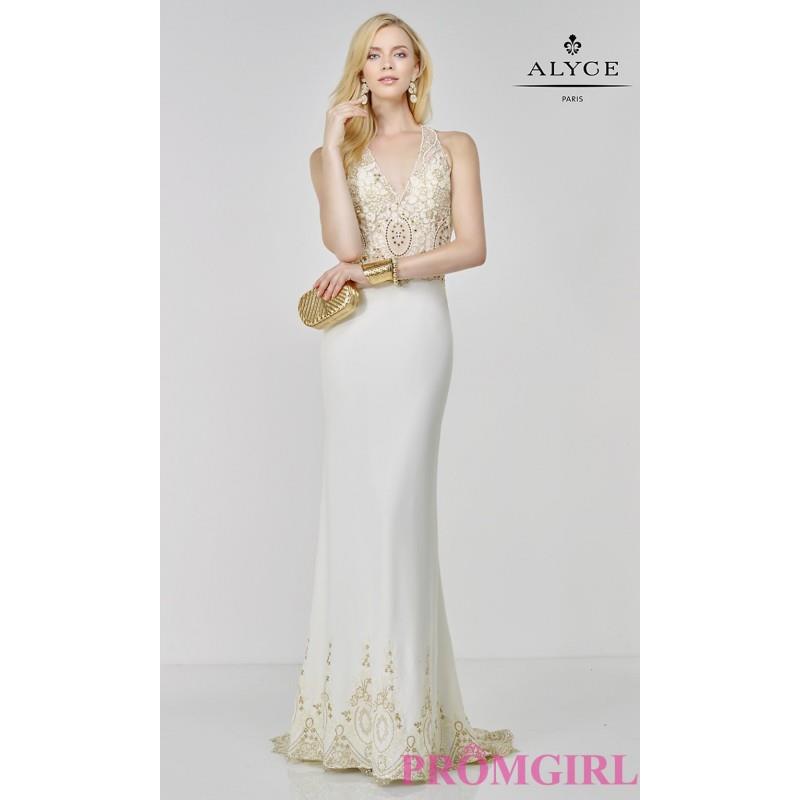 My Stuff, Long Prom Dress with a V-Neckline by Alyce - Discount Evening Dresses |Shop Designers Prom