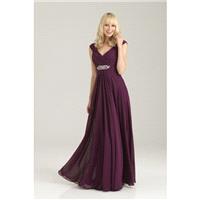 Style 1334 by Allure Bridesmaids - Chiffon Floor Off-Shoulder  V-Neck A-Line Bridesmaids Dresses - B