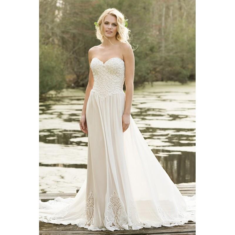 My Stuff, Style 6469 by Lillian West - Floor length Chapel Length Sweetheart ChiffonLace Sleeveless