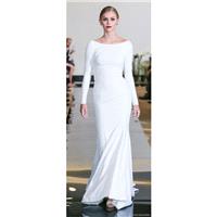 Justin Alexander 8936 Spring/Summer 2018 Chapel Train Simple White Column Bateau Long Sleeves Hall A