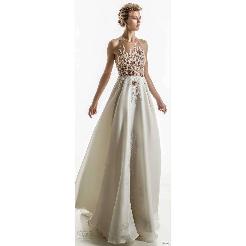 My Stuff, Jillian 2018 Chapel Train Sleeveless Open Back Halter Wedding Gown Chapel Train Sleeveless