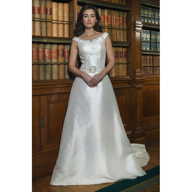 My Stuff, Style W437 by Alexia Bridal - Ivory  White Mikado  Satin Floor Bateau A-Line Capped Weddin
