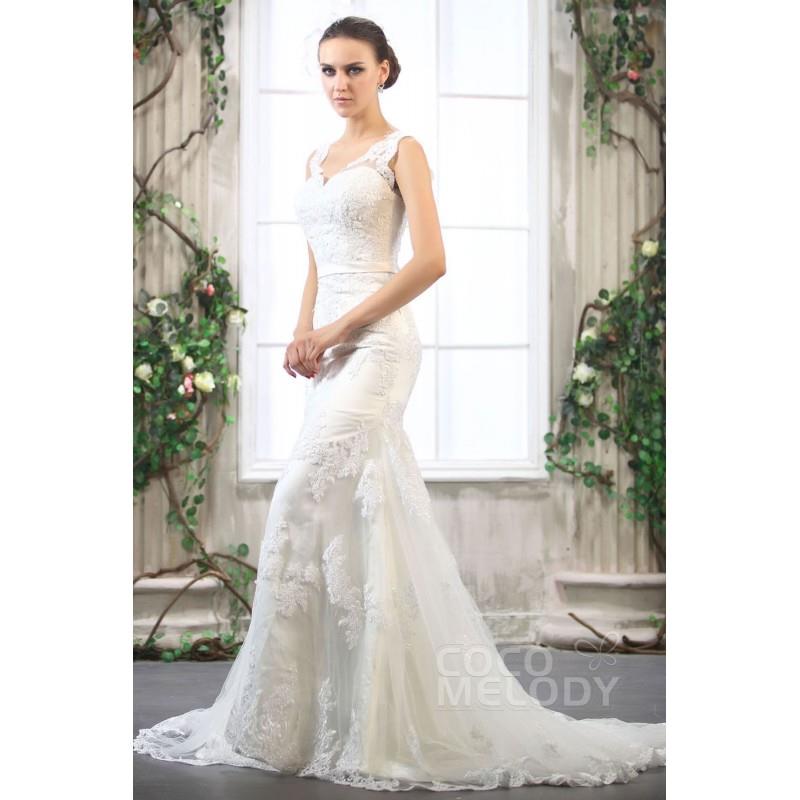 My Stuff, Latest Trumpet-Mermaid V-Neck Court Train Tulle Wedding Dress CWXT1300D - Top Designer Wed