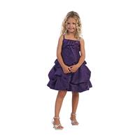 Purple Pick Up Style Taffeta Dress w/ Gathered Bodice & Bolero Style: D5485 - Charming Wedding Party