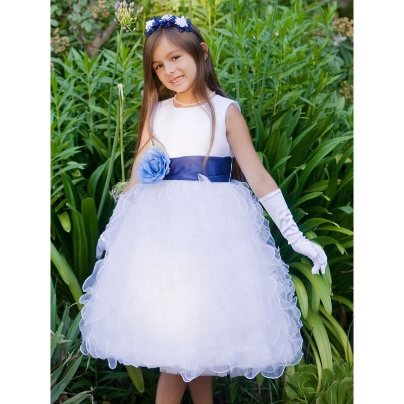 wedding, Blossom White Satin Bodice w/ Ruffled Organza Skirt Style: BL223 - Charming Wedding Party D