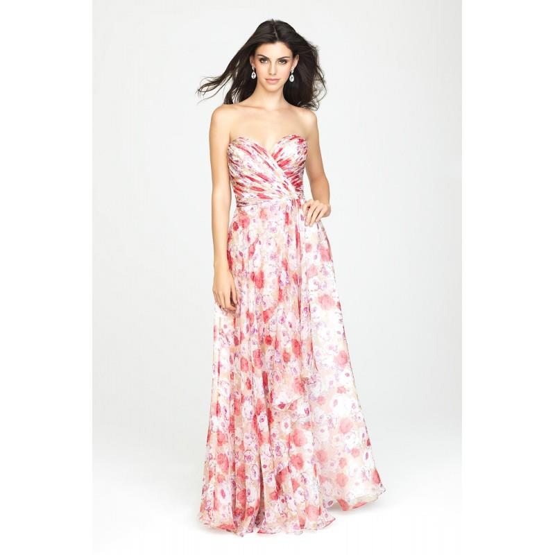 My Stuff, Style 1436 by Allure Bridesmaids - Chiffon Floral Print Floor Sweetheart  Strapless A-Line