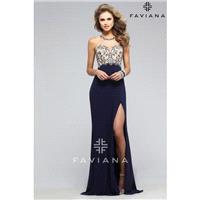 Faviana Glamour S7810 Sheer Jersey Prom Gown - Brand Prom Dresses|Beaded Evening Dresses|Charming Pa