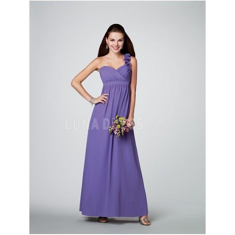 My Stuff, Empire A line Chiffon One Shoulder Floor Length Purple Bridesmaid Dress - Compelling Weddi
