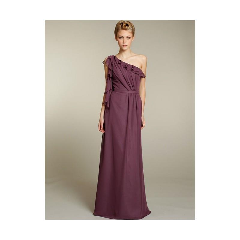 My Stuff, Sheath/Column One Shoulder Chiffon Floor-length Grape Ruffles Bridesmaid Dresses In Canada