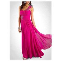 Gorgeous Chiffon A-line One Shoulder Neckline Raised Waist Floor Length Formal Gown - overpinks.com