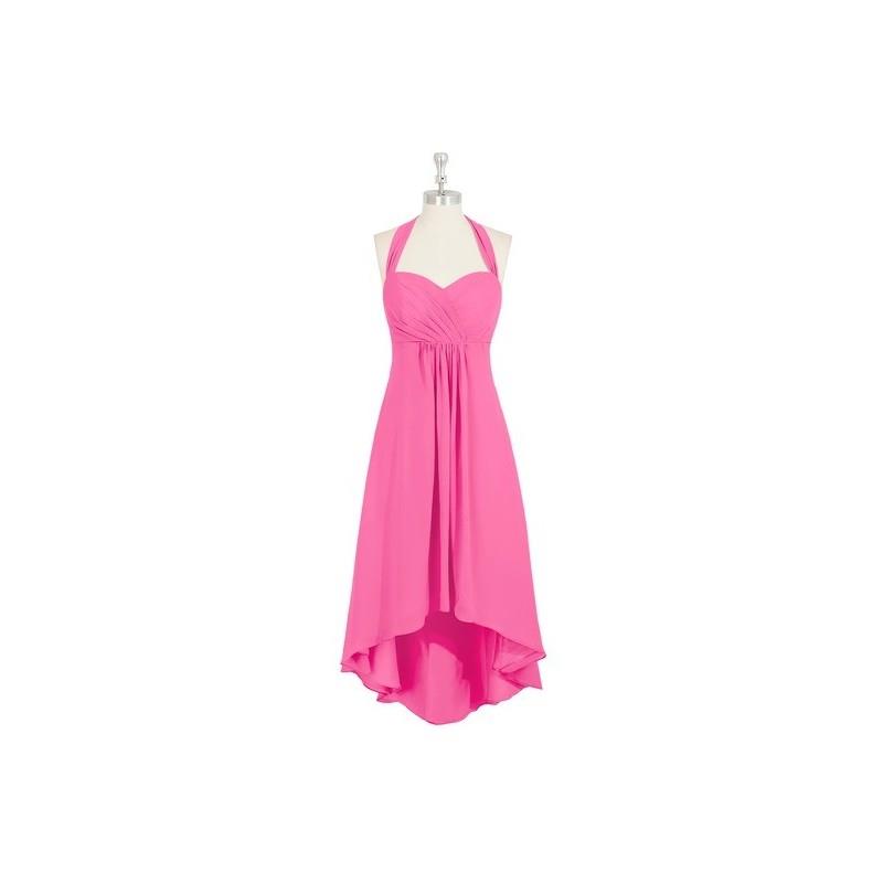 My Stuff, Azalea Azazie Annabel - Back Zip Halter Chiffon Asymmetrical Dress - Charming Bridesmaids