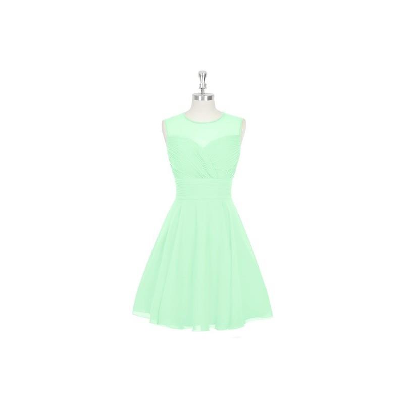 My Stuff, Mint_green Azazie Scarlett - Scoop Knee Length Chiffon Illusion Dress - Cheap Gorgeous Bri