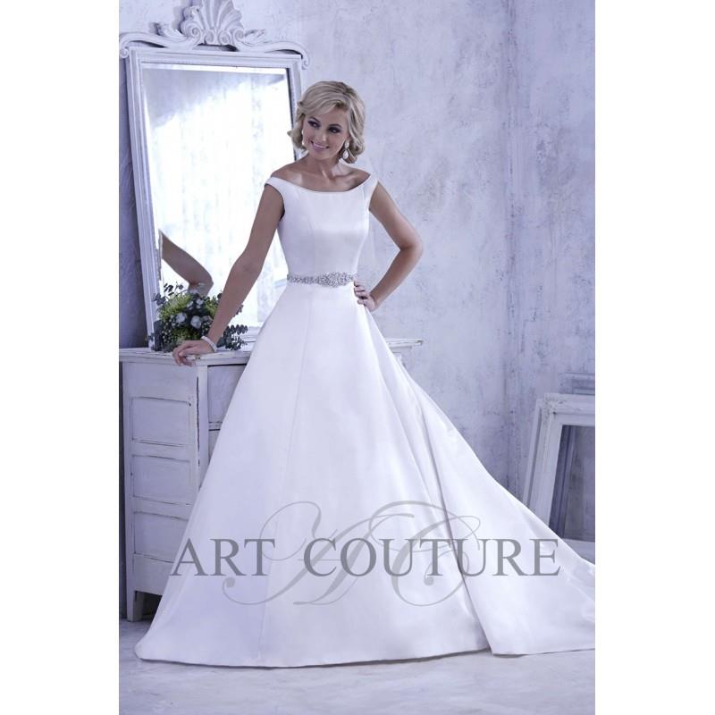 My Stuff, Eternity Bride Style AC440 by Art Couture - Ivory  White Satin Belt Floor Off-Shoulder  Ba