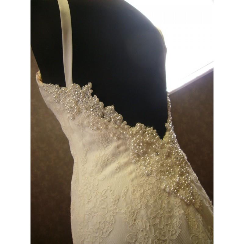 My Stuff, Wedding Dress with Plunging Back and Hand Beaded French Lace - Hand-made Beautiful Dresses