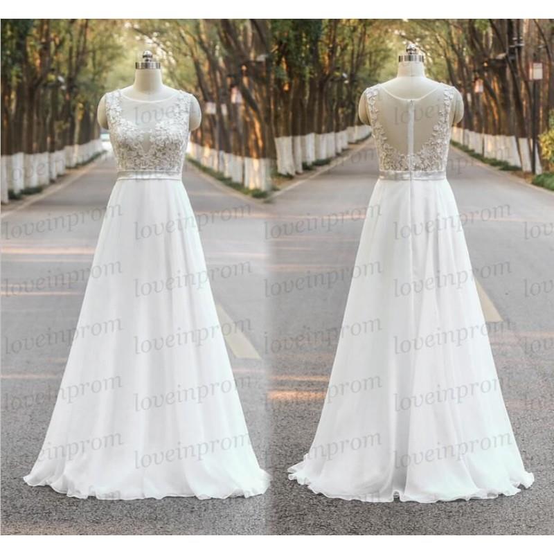 My Stuff, White/Ivory Lace Wedding Dress,Handmade Lace Wedding Gowns,Cap Sleeve Lace Chiffon Bridal
