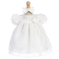 White Embroidered Butterfly Organza Baby Dress w/Headband Style: LM621 - Charming Wedding Party Dres