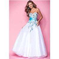 2017 Delicate A-line Strapless with Pastel Stones Floor Length Organza Prom Dress for sale In Canada