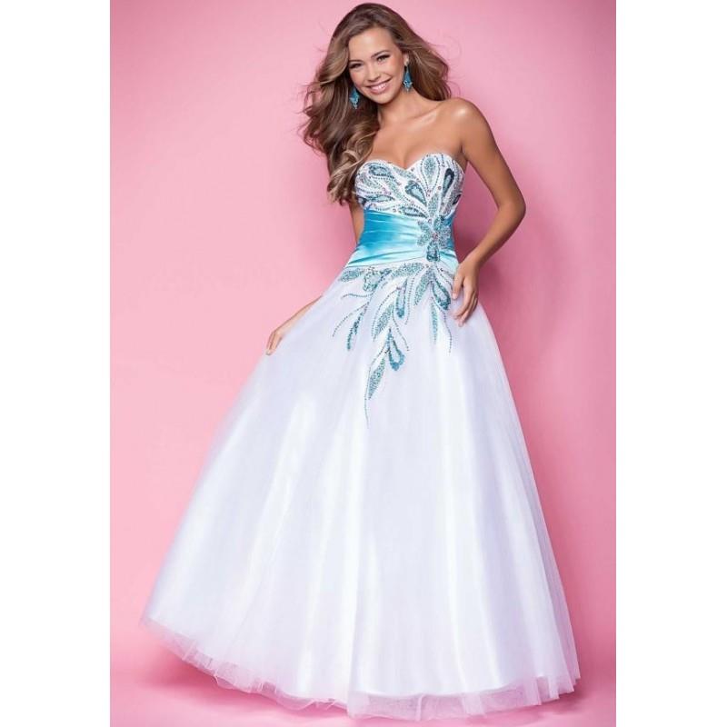 My Stuff, 2017 Delicate A-line Strapless with Pastel Stones Floor Length Organza Prom Dress for sale