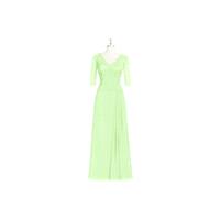 Sage Azazie Makena MBD - V Neck Floor Length Chiffon And Lace V Back Dress - Cheap Gorgeous Bridesma