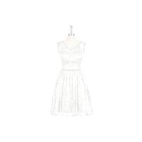 Ivory Azazie Julianne - V Neck Knee Length Illusion Lace Dress - Cheap Gorgeous Bridesmaids Store