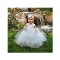 Tutu Flower Girl Dresses - Cinderella Blue - Flower Girl Dress - Cinderella Blue Tulle with Silk Ros