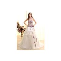 Elegant Tulle Sweetheart Neckline Ball Gown Wedding Dresses WIth Beaded Lace Appliques - overpinks.c