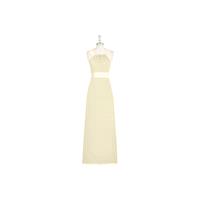 Champagne Azazie Rory - Floor Length Halter Strap Detail Chiffon And Charmeuse Dress - Cheap Gorgeou